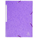 Exacompta 3 Flap Folder 17113H A4 Purple 425gsm Pressboard 24x32cm Pack of 25