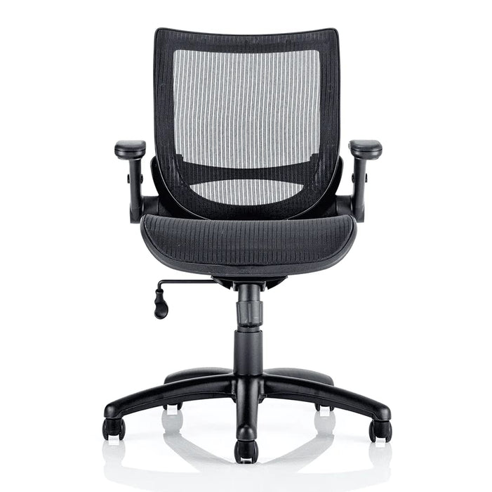 Dynamic Task Operator Chair Folding & Height Adjustable Arms Fuller Black Seat Without Headrest Medium Back