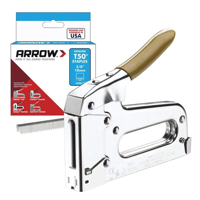 Arrow T50PBN Heavy Duty Staple Gun Silver