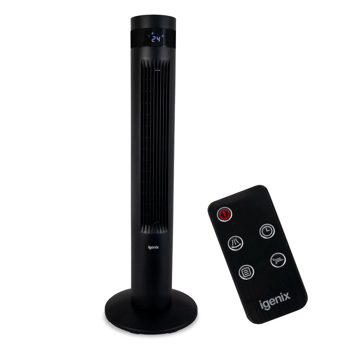 igenix Tower Fan IGFD6035B Non Height Adjustable Main 50 W Plastic Black 3 30 x 30 x 90 cm