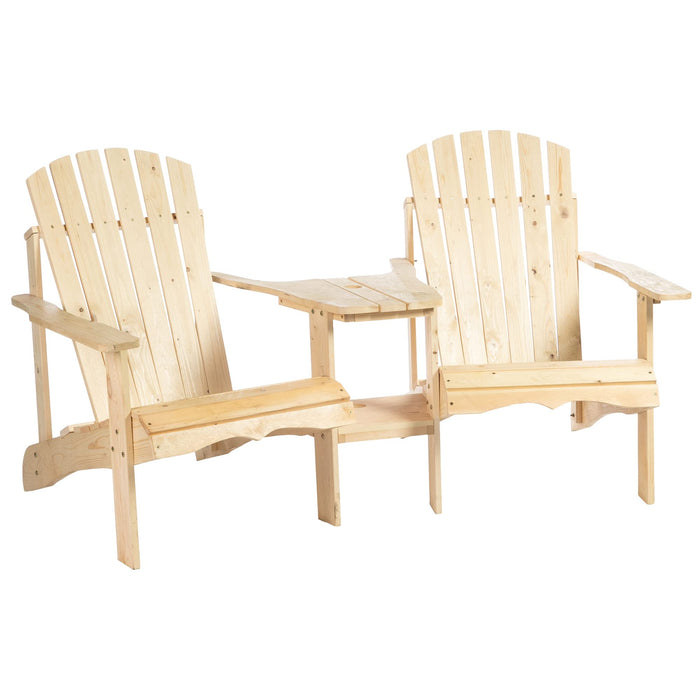 OutSunny Adirondack Chair Fir Wood Brown 870 x 920 mm