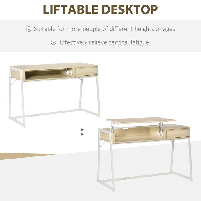 HOMCOM Desk Natural Wood Finish 480 x 760 mm