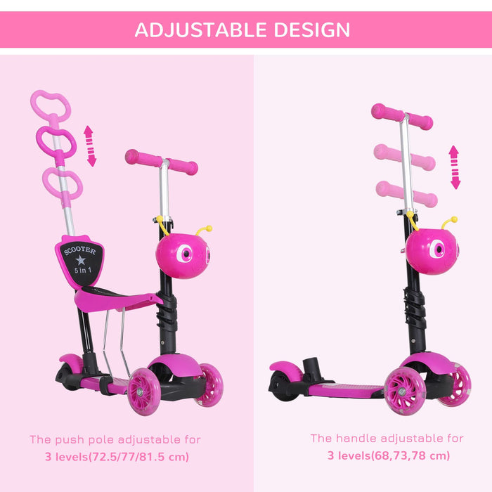 HOMCOM Kids Kick Scooter 371-008PK Pink