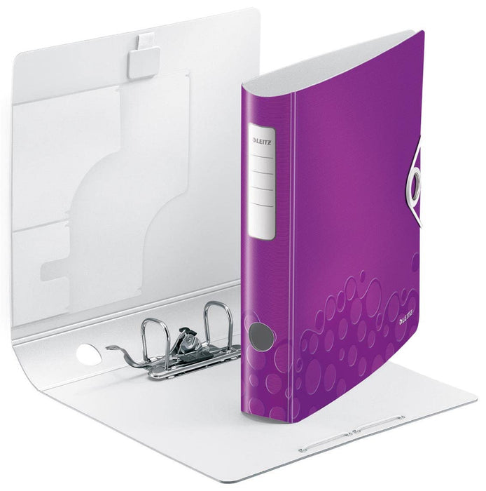 Leitz 180° Active WOW Lever Arch File A4 60 mm Purple 2 ring 1107 Polyfoam Portrait Pack of 5