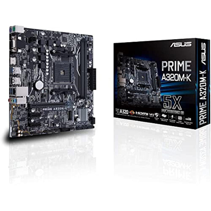 ASUS PRIME A320M-K - Motherboard - micro ATX - Socket AM4 - AMD A320 Chipset - USB 3.0 - Gigabit LAN - onboard graphics (CPU required) - HD Audio (8-channel)