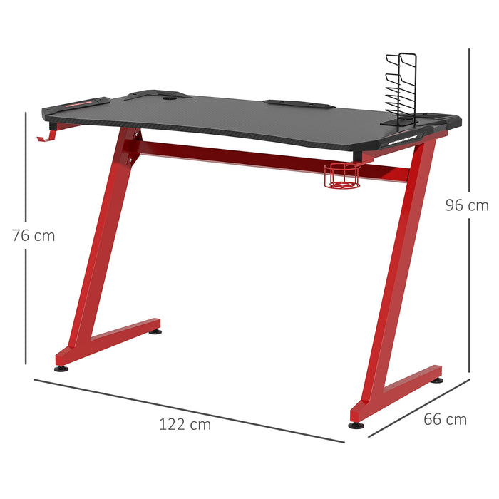 HOMCOM Gaming Desk Steel Black 666 x 960 mm