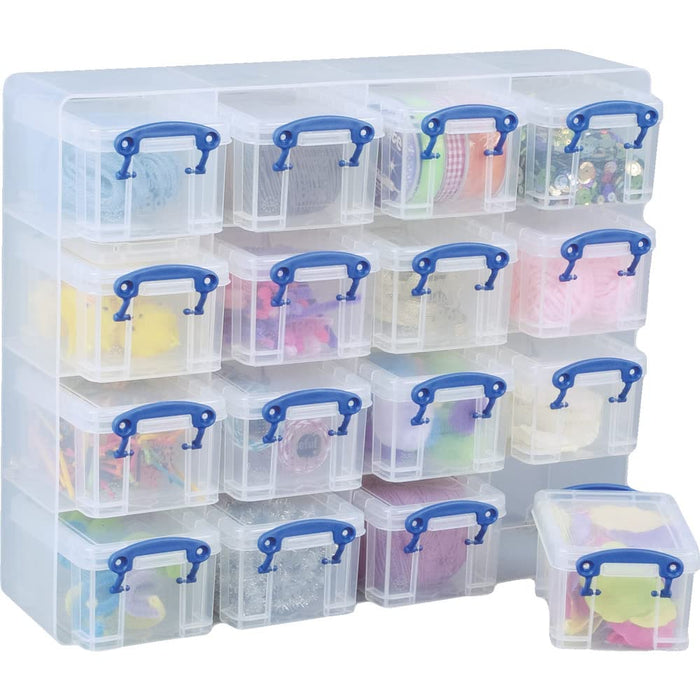 Really Useful Box Plastic Storage Organiser 0.3 Litre 16 Drawer