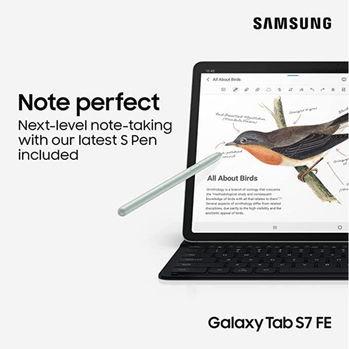 Samsung Galaxy Tab S7 FE SM-T733N 12.4 Inch Qualcomm SM7225 6GB RAM 128GB Storage Android 11 Silver Tablet