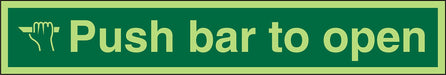 Exit Sign Push Bar To Open Vinyl 7.5 x 45 cm