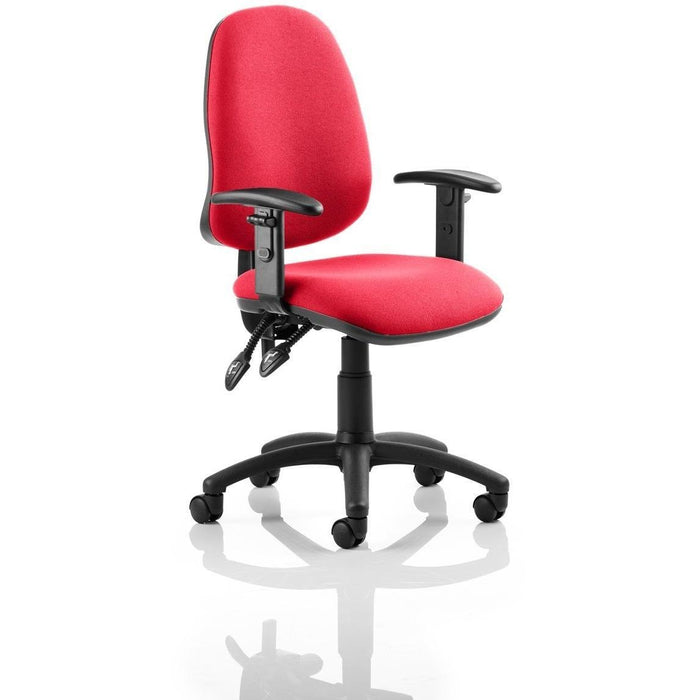 Dynamic Permanent Contact Backrest Task Operator Chair Height Adjustable Arms Eclipse Plus III Maringa Teal Seat High Back