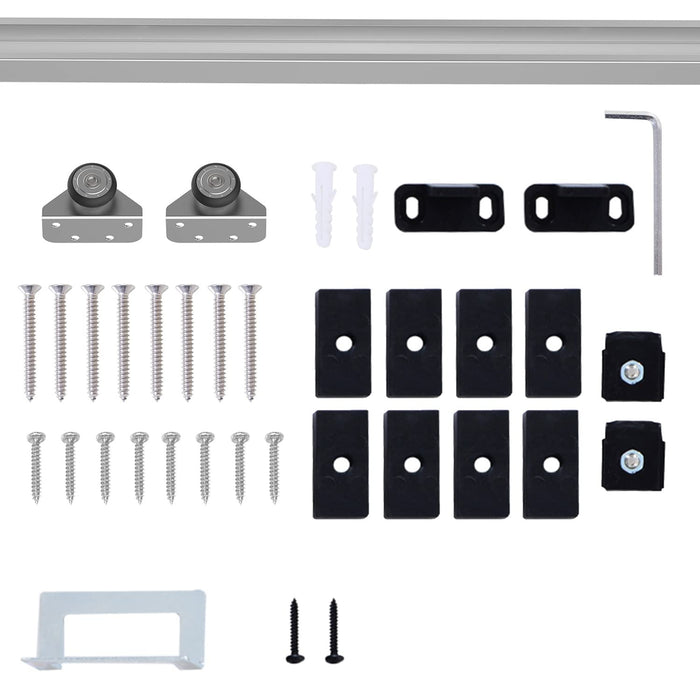 HOMCOM Sliding Door Hardware Silver 25 x 377 mm