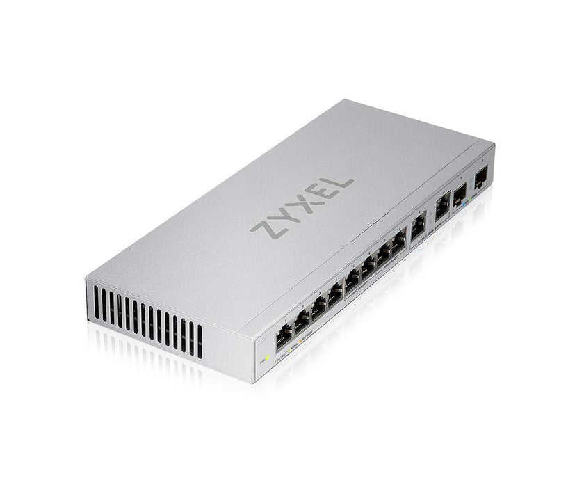 Zyxel XGS1010-12 - Switch - 8 x 10/100/1000 + 2 x 100/1000/2.5G + 2 x 1 Gigabit / 10 Gigabit SFP+ (uplink) - desktop, wall-mountable