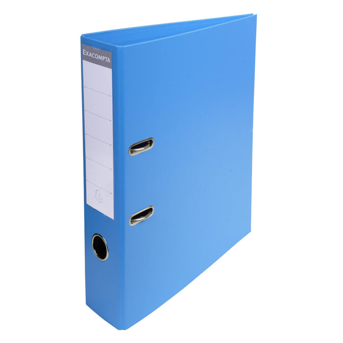 Exacompta PremTouch Lever Arch File A4 70 mm Blue 2 ring 53742E Cardboard, PVC (Polyvinyl Chloride) Portrait Pack of 10