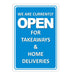 Trodat Information Sign We are currently open for takeaways and home deliveries Aluminium 20 x 30 cm