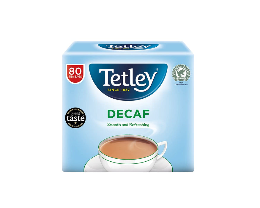 Tetley Decaffeinated Tea Black Tea 3.35 g Pack of 80