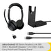 Jabra Evolve2 55 MS Stereo - Headset - on-ear - Bluetooth - wireless - active noise cancelling - USB-C - black - with charging stand - Optimised for Microsoft Teams