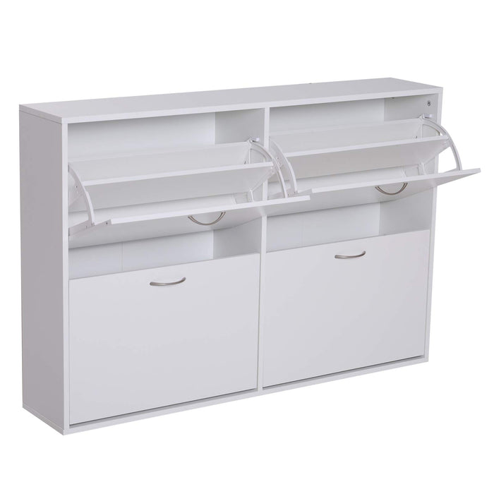 HOMCOM Shoe Cabinet 837-004WT Particle Board White 240 mm x 1200 mm x 810 mm