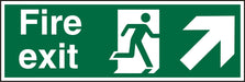 Fire Exit Sign Up Man Running with Right Arrow Self Adhesive Acrylic 10 x 30 cm