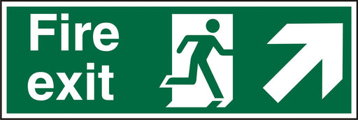 Fire Exit Sign Up Man Running with Right Arrow Self Adhesive Acrylic 10 x 30 cm