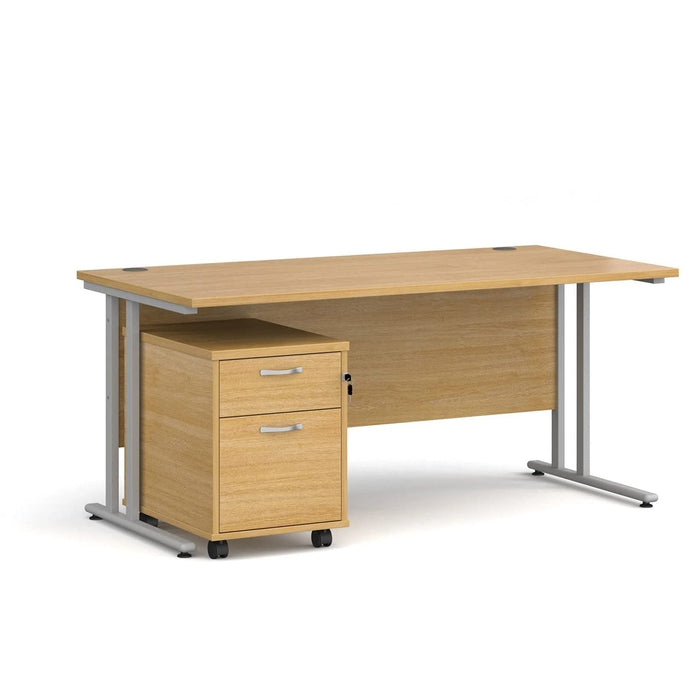 Dams International Straight Desk with 2 Drawer Pedestal SBS216O 1,600 x 800 x 725 mm