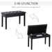 HOMCOM 1 Seat Storage Piano Bench 4 Legs Rubberwood, Composite Board, PU (Polyurethane) Black