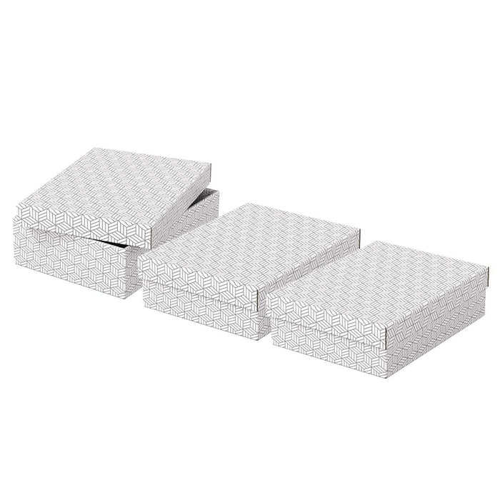 Esselte Home Storage and Gift Box 628284 Medium Flat 100% Recycled Cardboard White 265 x 360 x 100 mm Pack of 3