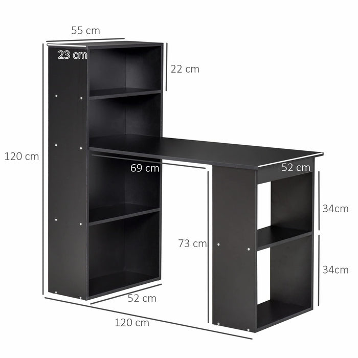 HOMCOM Desk Black 550 x 1,200 mm