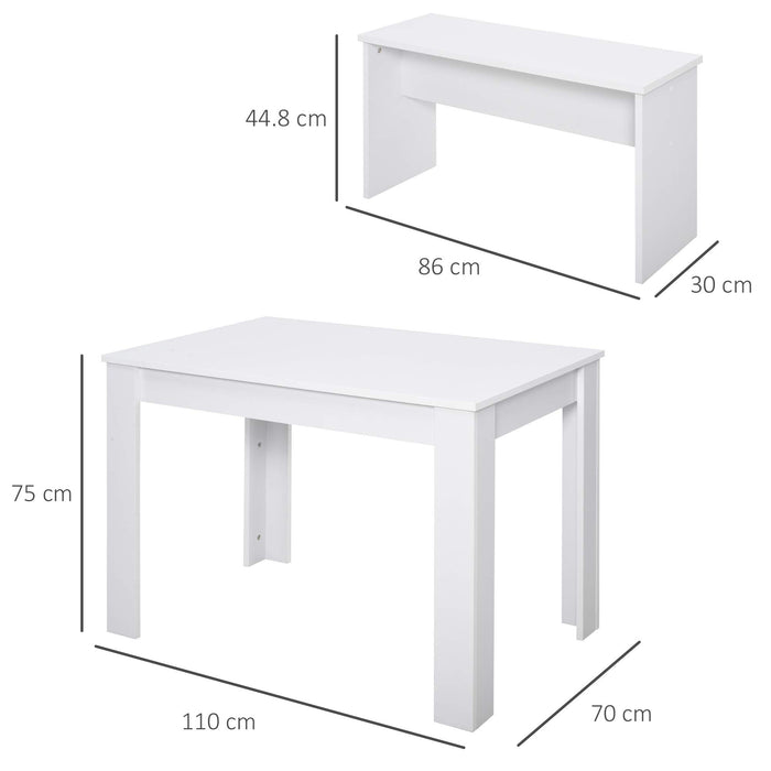 HOMCOM Dining Set For Small Spaces White