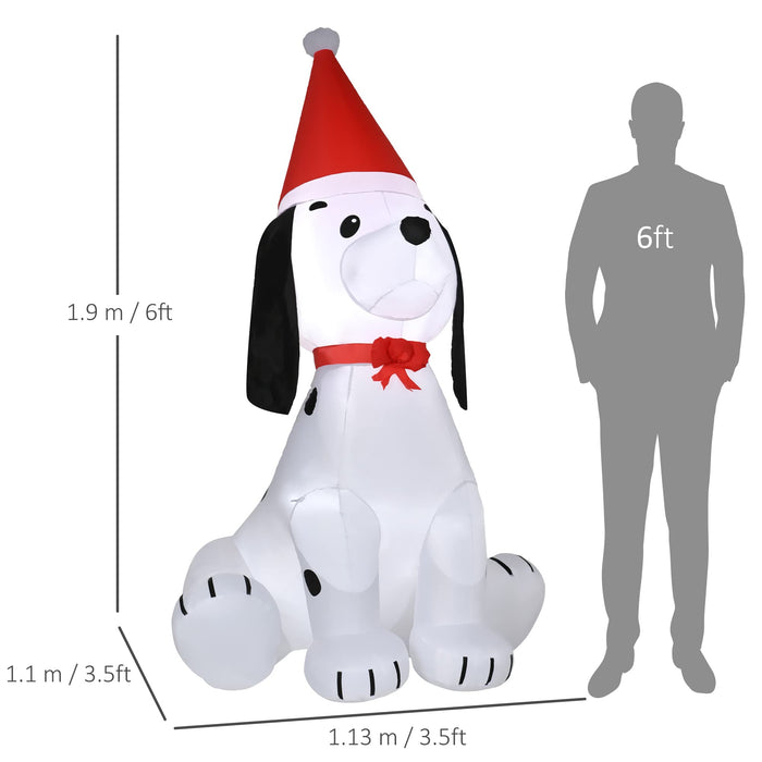 HOMCOM Christmas Santa Inflatable Red, Black, White