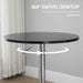 HOMCOM Round Bar Table with Metal Base Black