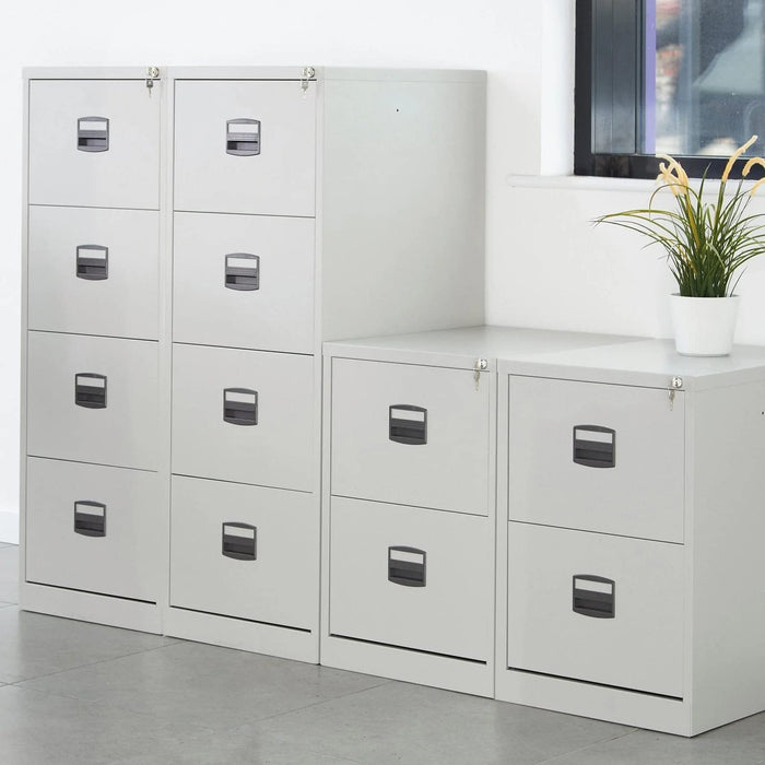 Dams International Filing Cabinet with 3 Lockable Drawers DCF3G 470 x 622 x 1016mm Grey