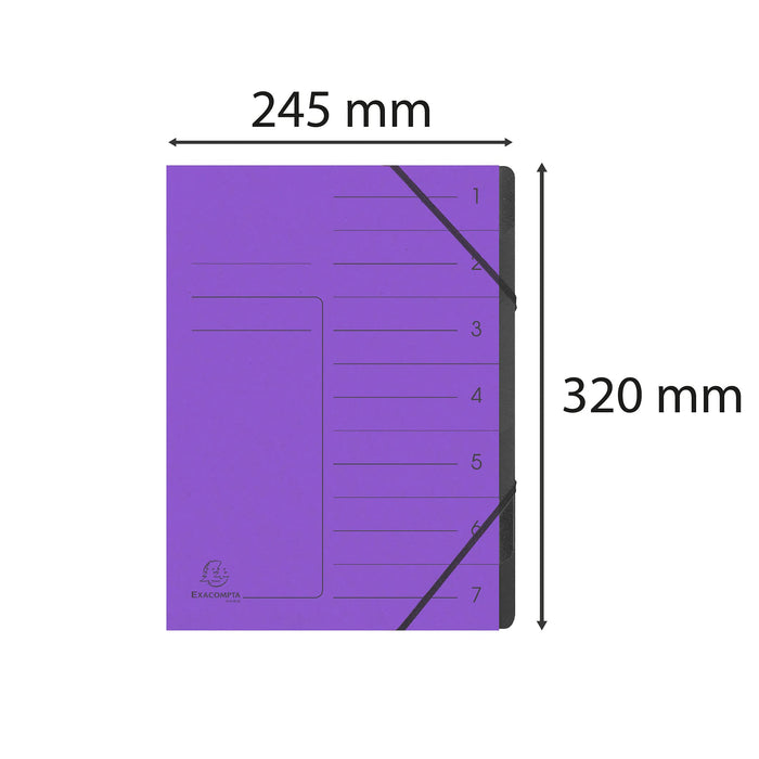 Exacompta Multipart File 540708E A4 Mottled Pressboard Purple 24.5 (W) x 0.5 (D) x 32 (H) cm Pack of 10