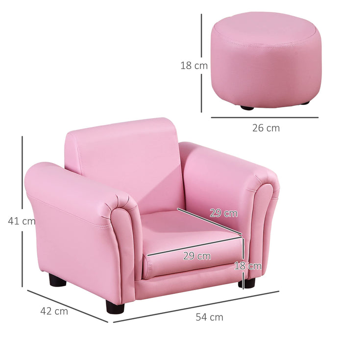 HOMCOM Kids Sofa Pink 410 x 54 mm