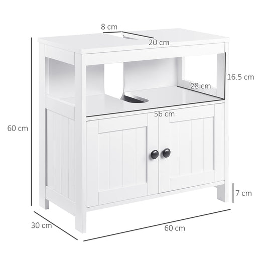 kleankin Bathroom Cabinet Engineered Wood White 60 x 30 x 60 cm