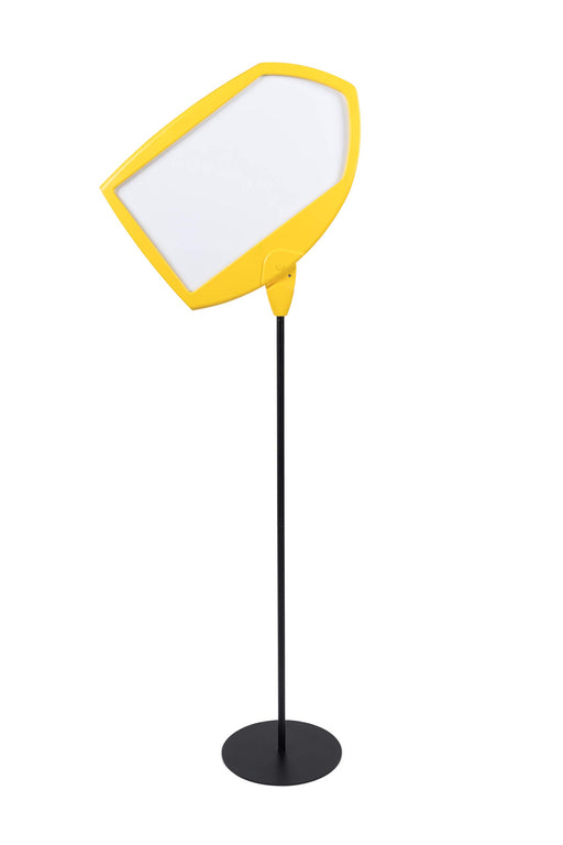 Bi Office Safety Arrow Floor Sign Magnetic Drywipe Yellow