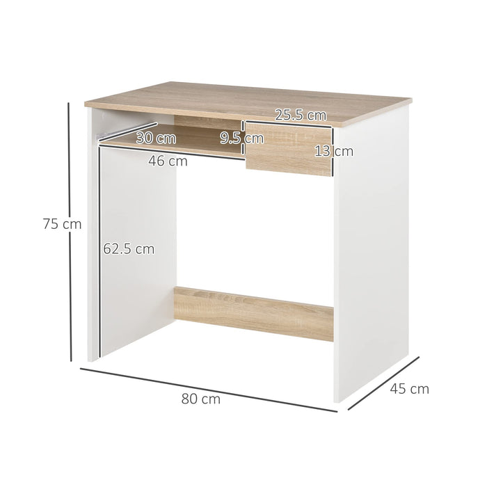 HOMCOM Computer Desk White 450 x 750 mm