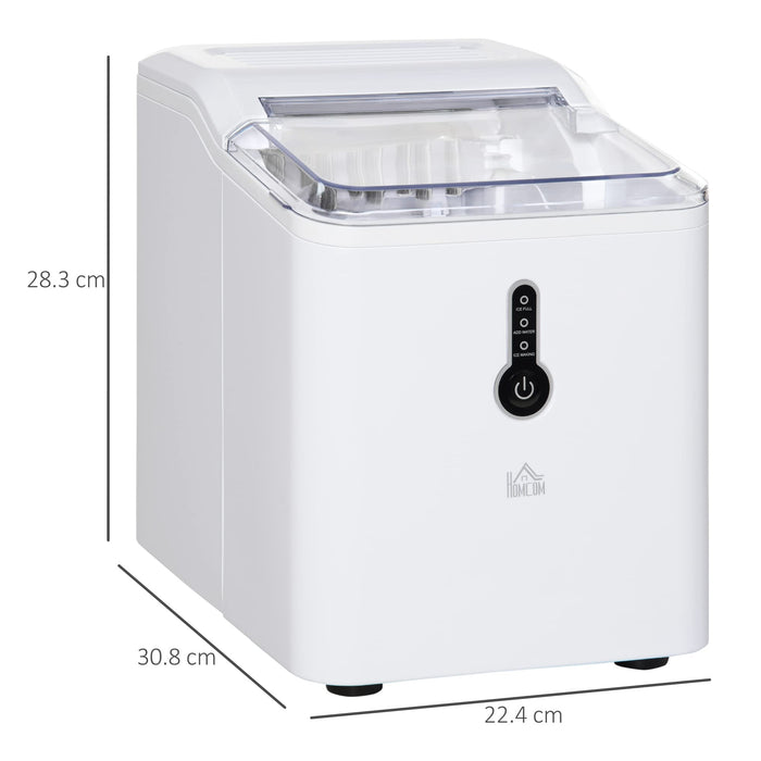 HOMCOM Ice Maker Machine 1.5 L 120 W PS, PP (Polypropylene) White