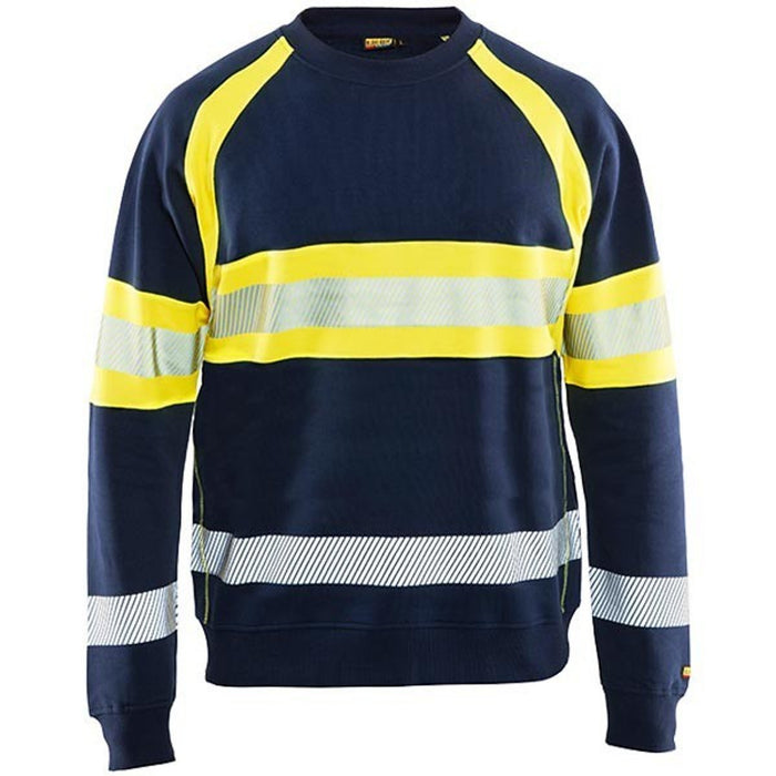 BLÅKLÄDER Sweater 33591158 Cotton Navy Blue, Yellow Size XXXL