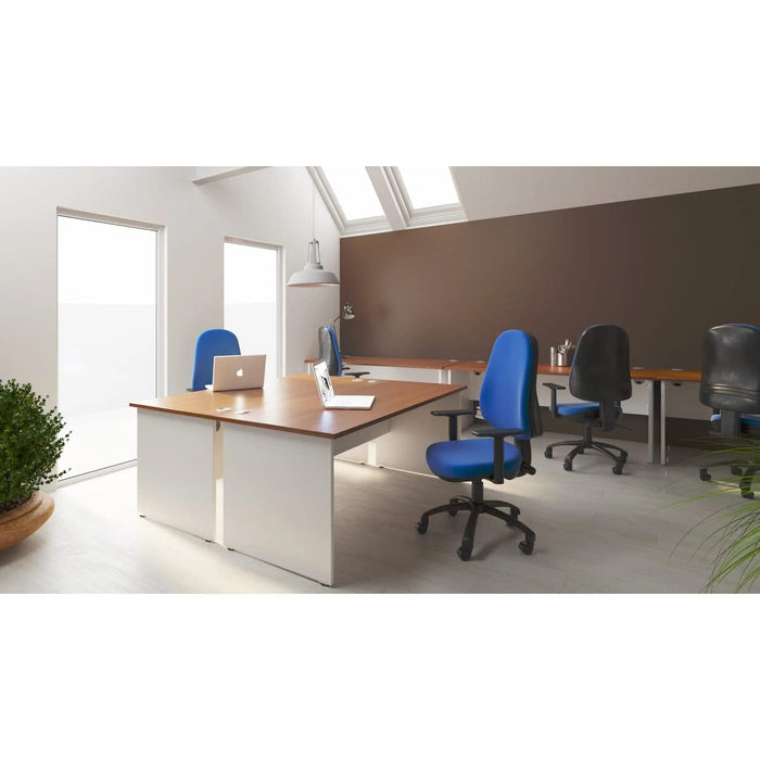 Dynamic Permanent Contact Backrest Task Operator Chair Without Arms Eclipse I Black Back, Stevia Blue Seat High Back