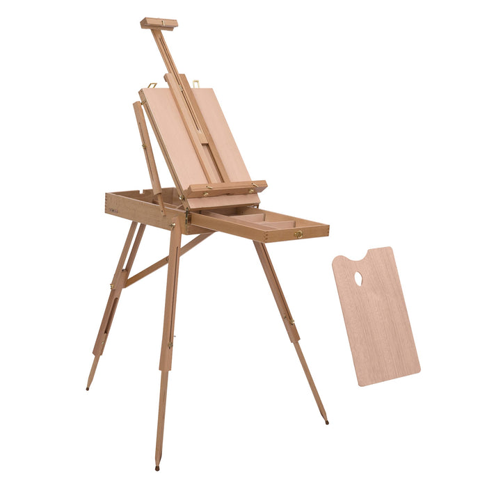 HOMCOM Folding Easel Natural Wood Finish