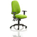 Dynamic Permanent Contact Backrest Task Operator Chair Height Adjustable Arms Eclipse Plus XL Myrrh Green Seat Without Headrest High Back