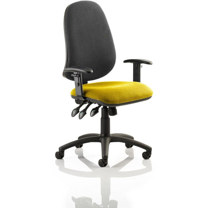 Dynamic Independent Seat & Back Task Operator Chair Height Adjustable Arms Eclipse Plus XL Black Back, Bergamot Cherry Seat Without Headrest High Back