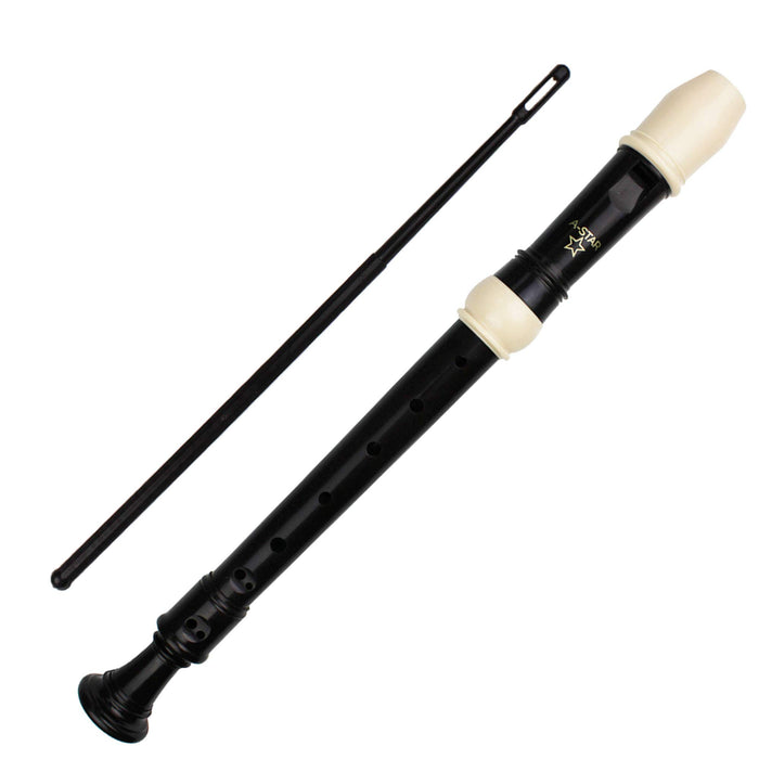 A Star Brown & White Descant Recorder Black Pack of 10