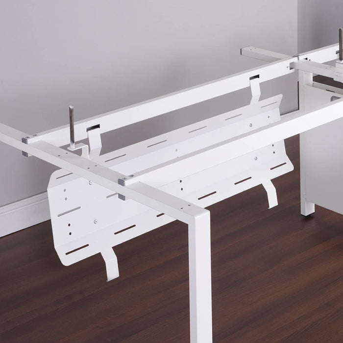 Dams International Central Double Drop Down Cable Tray & Bracket Steel Adapt II 1000 x 320 x 60mm White