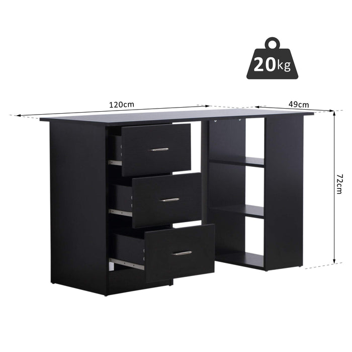 HOMCOM Desk Black 490 x 720 mm