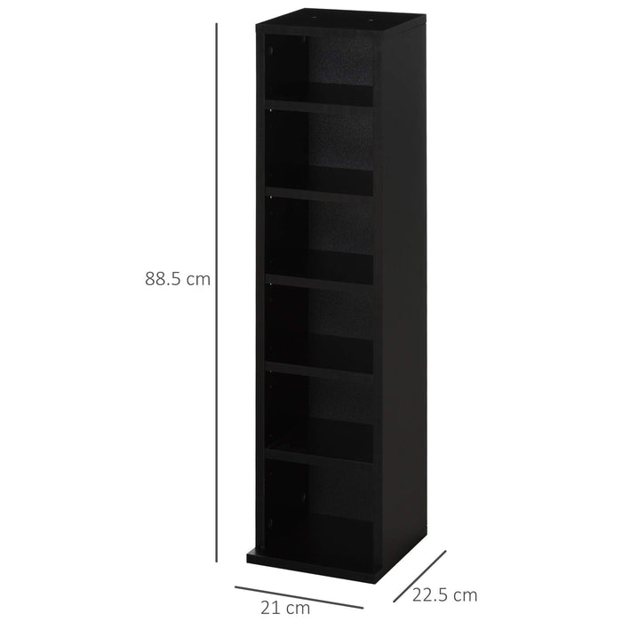 HOMCOM Bookcase Black 225 x 885 mm