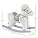 HOMCOM Kids Plush Ride-On Rocking Horse with Plush Toy Animal Sounds White