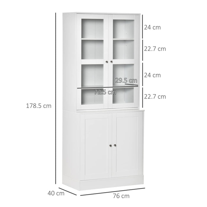 HOMCOM Bookcase White 760 x 400 x 1,785 mm