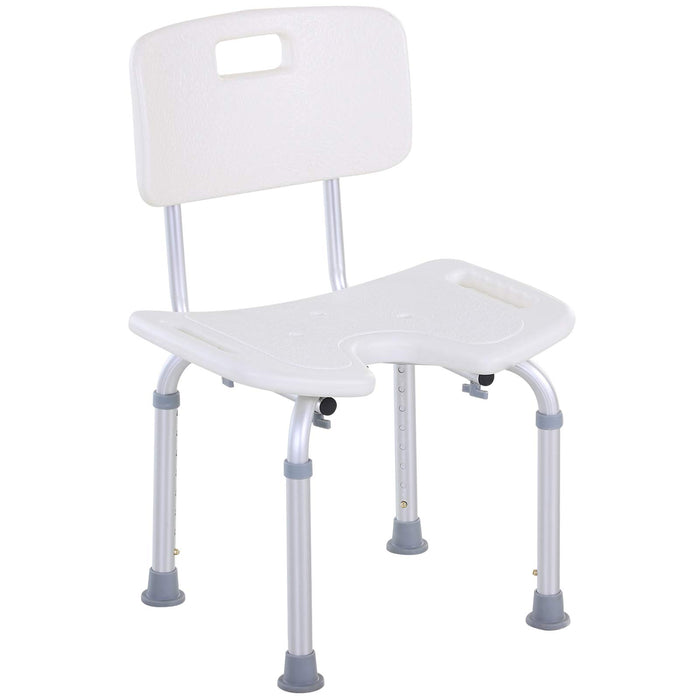 HOMCOM Shower Stool Plastic White