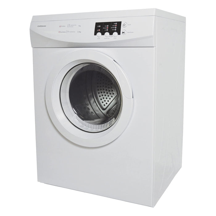 Statesman Vented TVM07W Tumble Dryer 16 Drying Programs Metal White